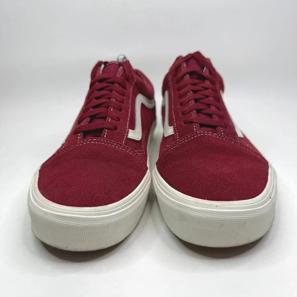 Vans Old Skool Sneakers Mens 9.5 Bordeaux Red Suede Low Top Skate Shoes